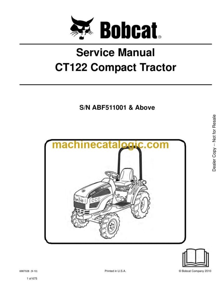 Bobcat CT122 Compact Tractor Service Manual (SN ABF511001-ABF599999)