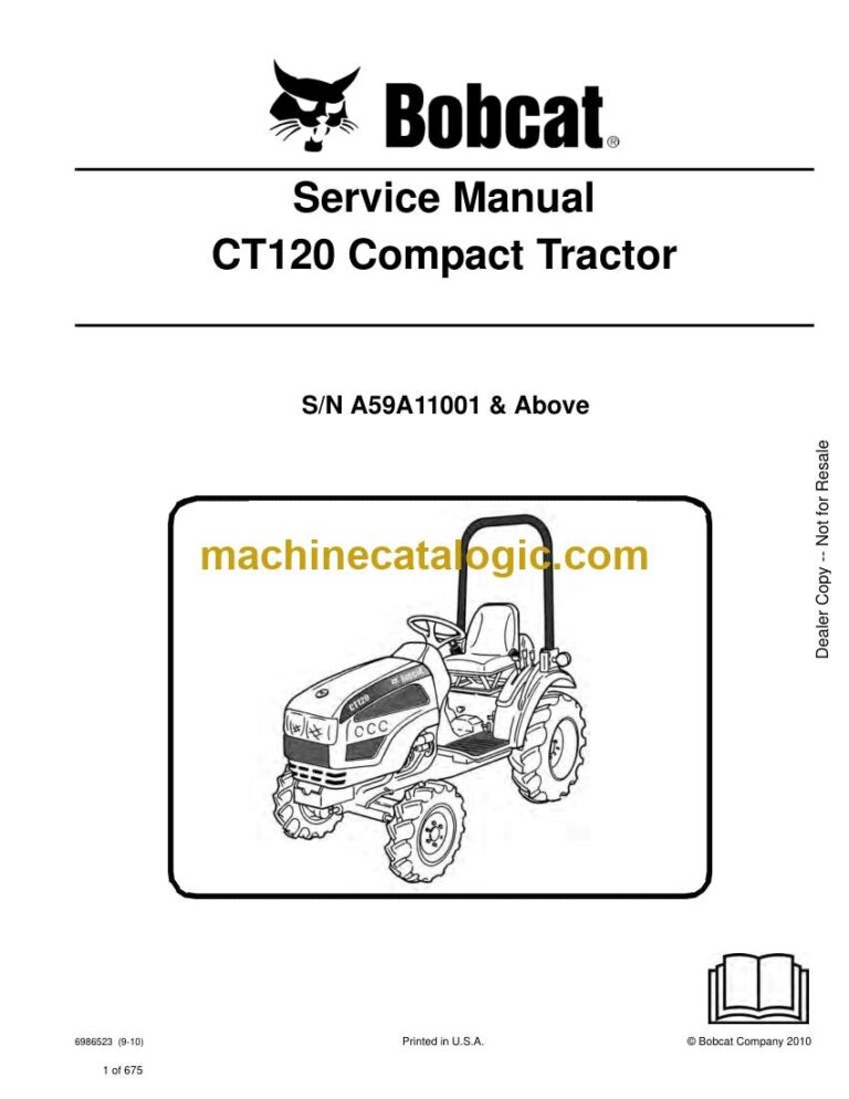 Bobcat CT120 Compact Tractor Service Manual (SN A59A11001-A59A99999)