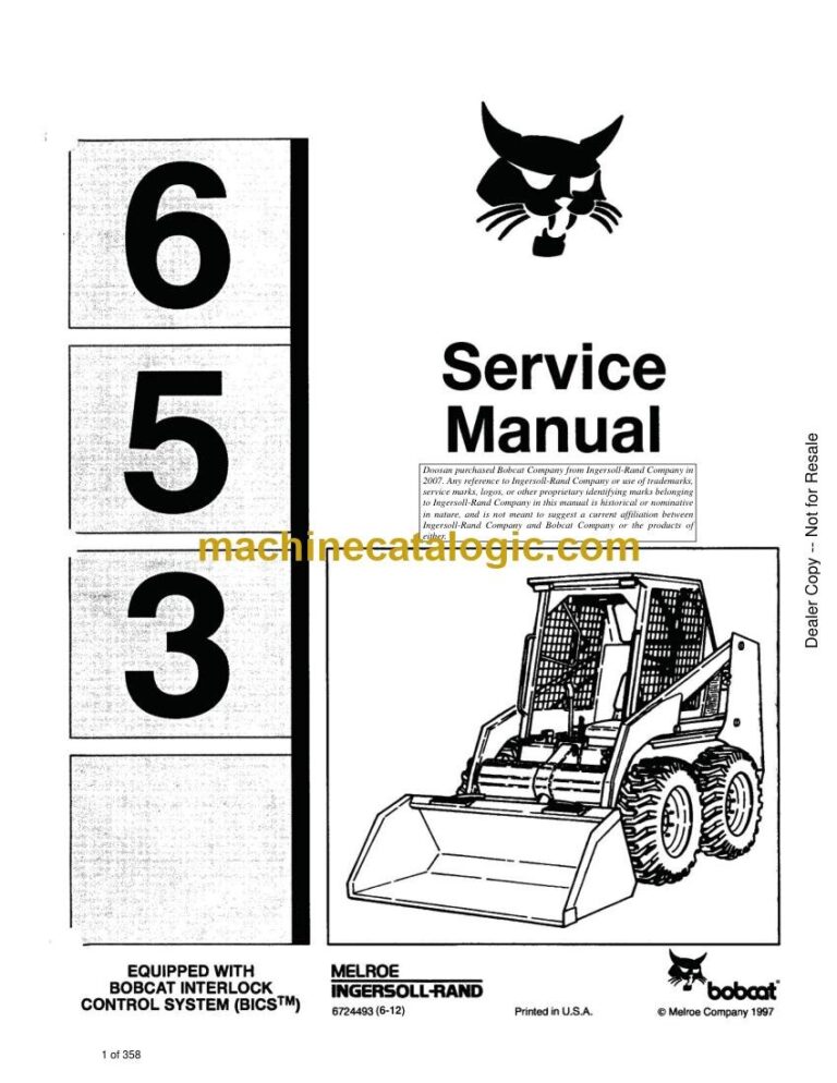 Bobcat 645 Loader Service Manual (SN 509111001-509199999)