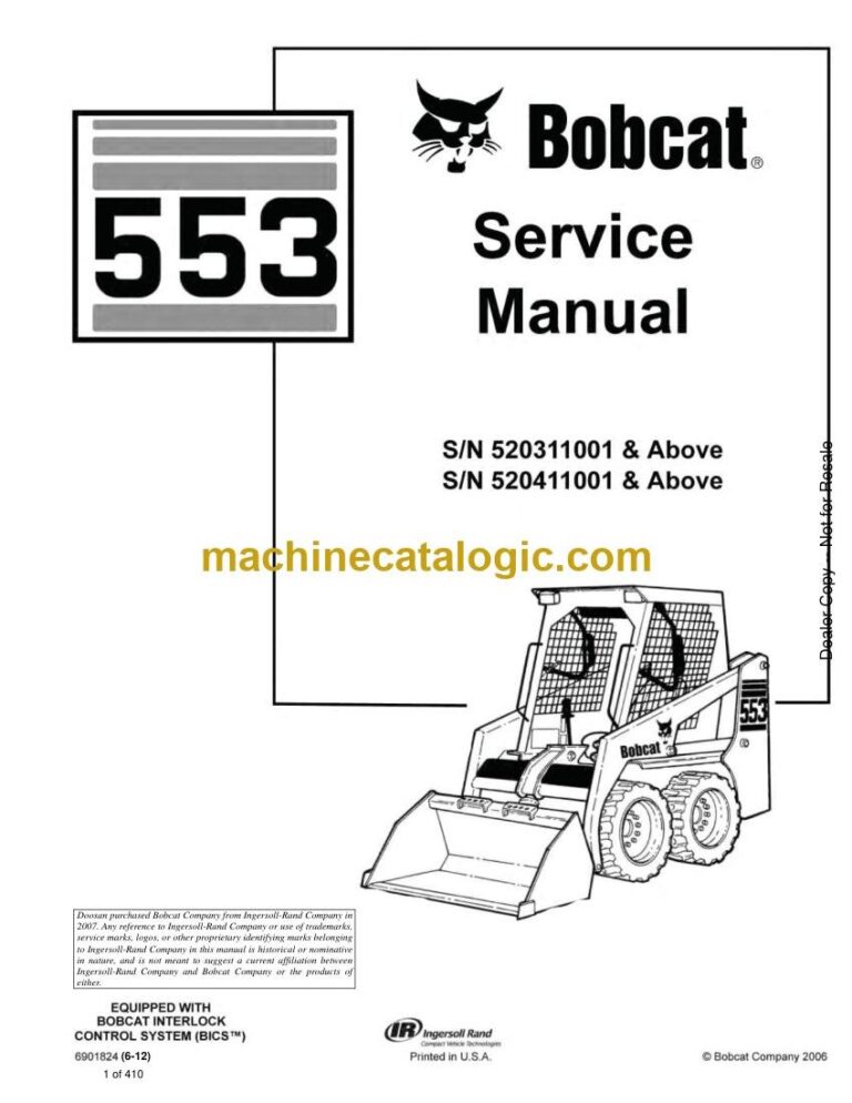 Bobcat 553 Loader Service Manual (SN 520411001-520499999)