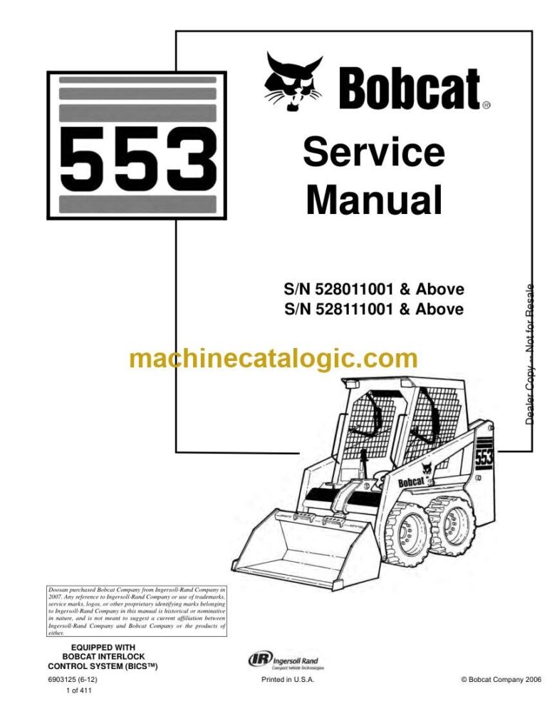 Bobcat 553 Loader Service Manual (SN 528111001-528199999)