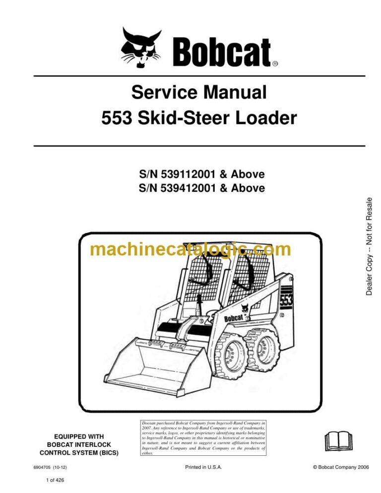 Bobcat 553 Loader Service Manual (SN 539112001-539199999)