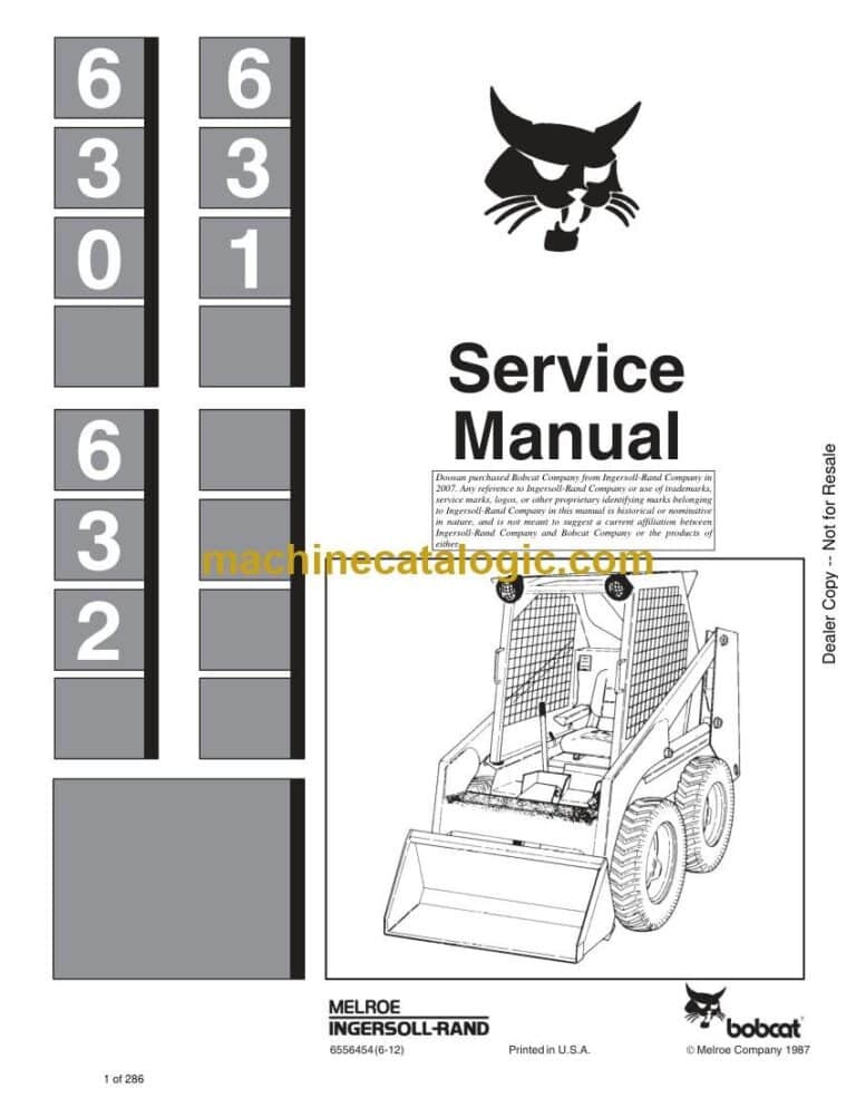 Bobcat 631 Loader Service Manual (SN 499711000-499799999)