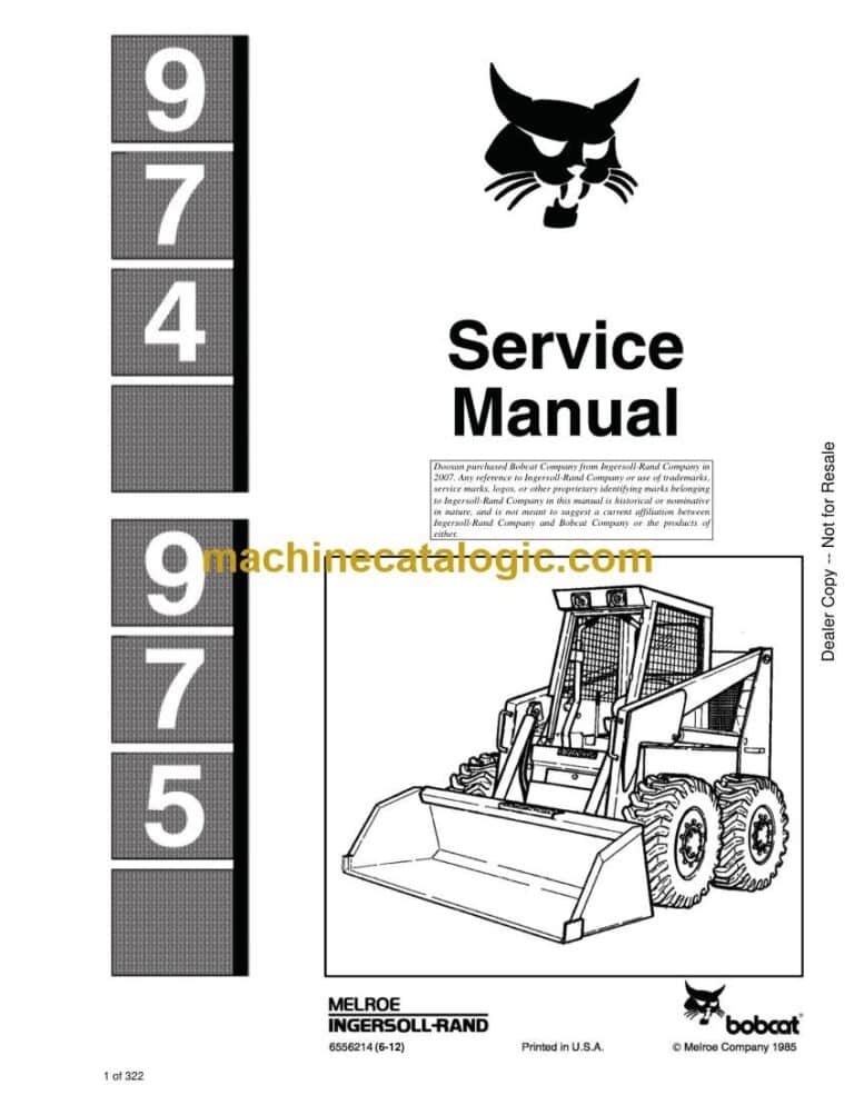 Bobcat 974 - 975 Loader Service Manual (SN 496312001-496399999)