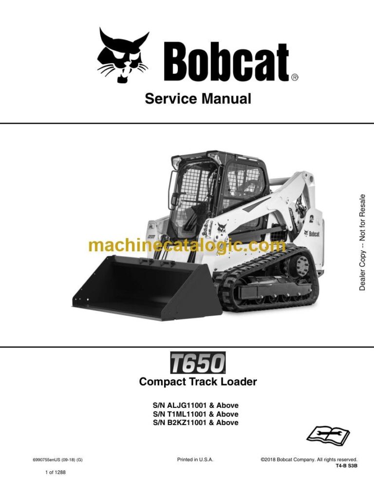 Bobcat T650 Loader Service Manual (SN T1ML11001-T1ML99999)