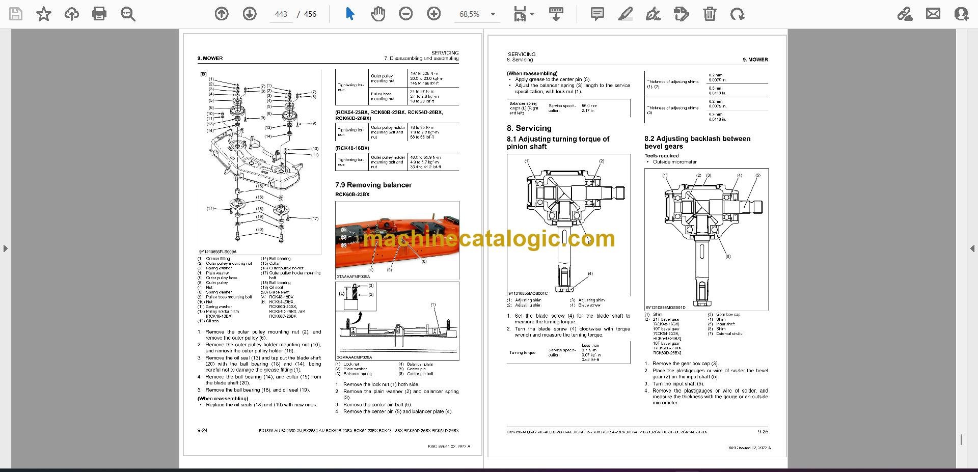 Kubota RCK60B-23BX Rotary Mower Workshop Manual