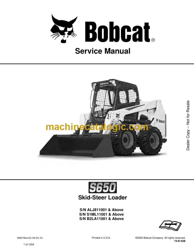 Bobcat S650 Loader Service Manual (SN S1ML11001-S1ML99999)