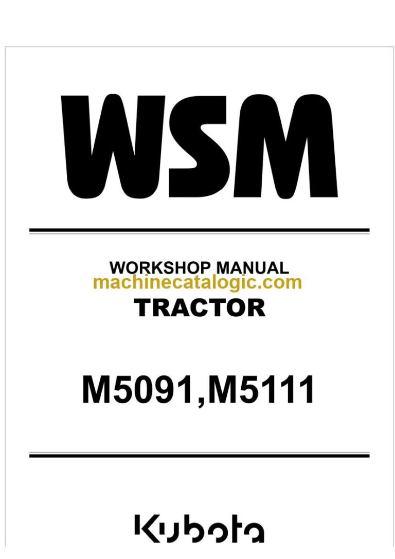 Kubota M5091 Tractor Workshop Manual