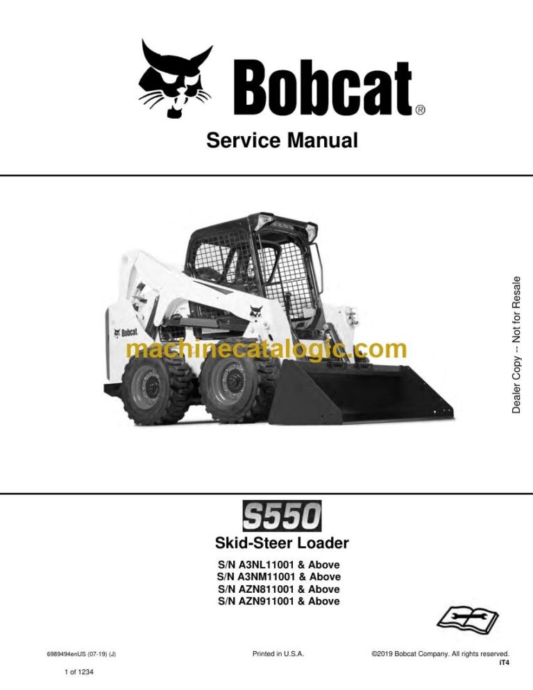 Bobcat S550 Loader Service Manual (SN AZN811001-AZN899999)