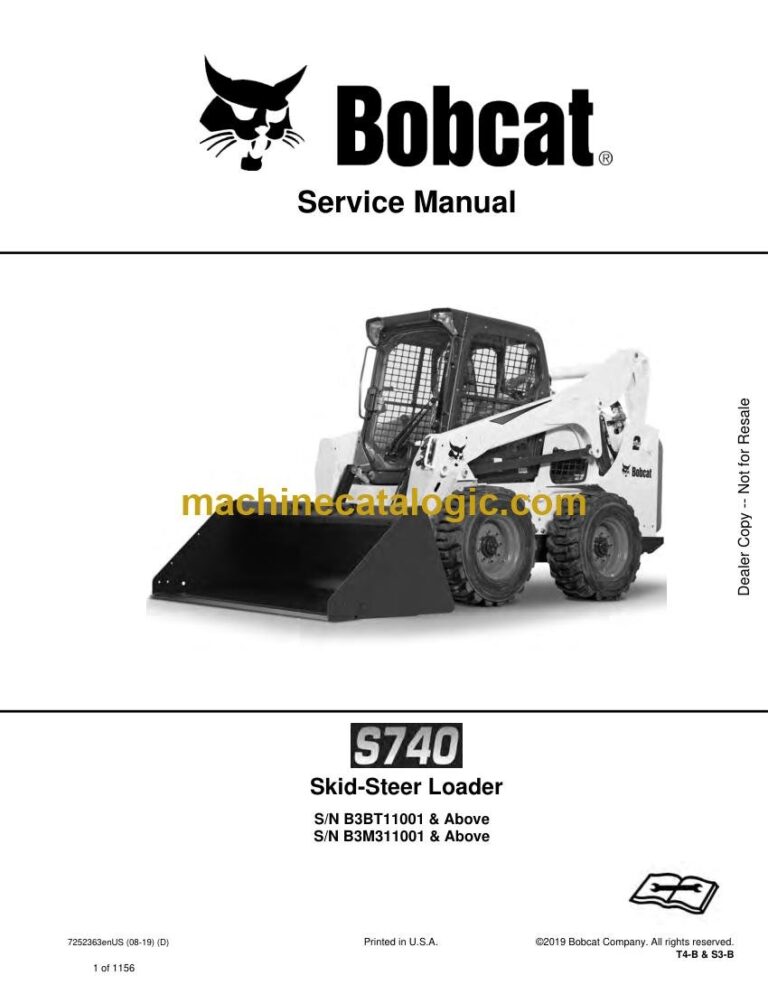 Bobcat S740 Loader Service Manual (SN B3M311001-B3M399999)