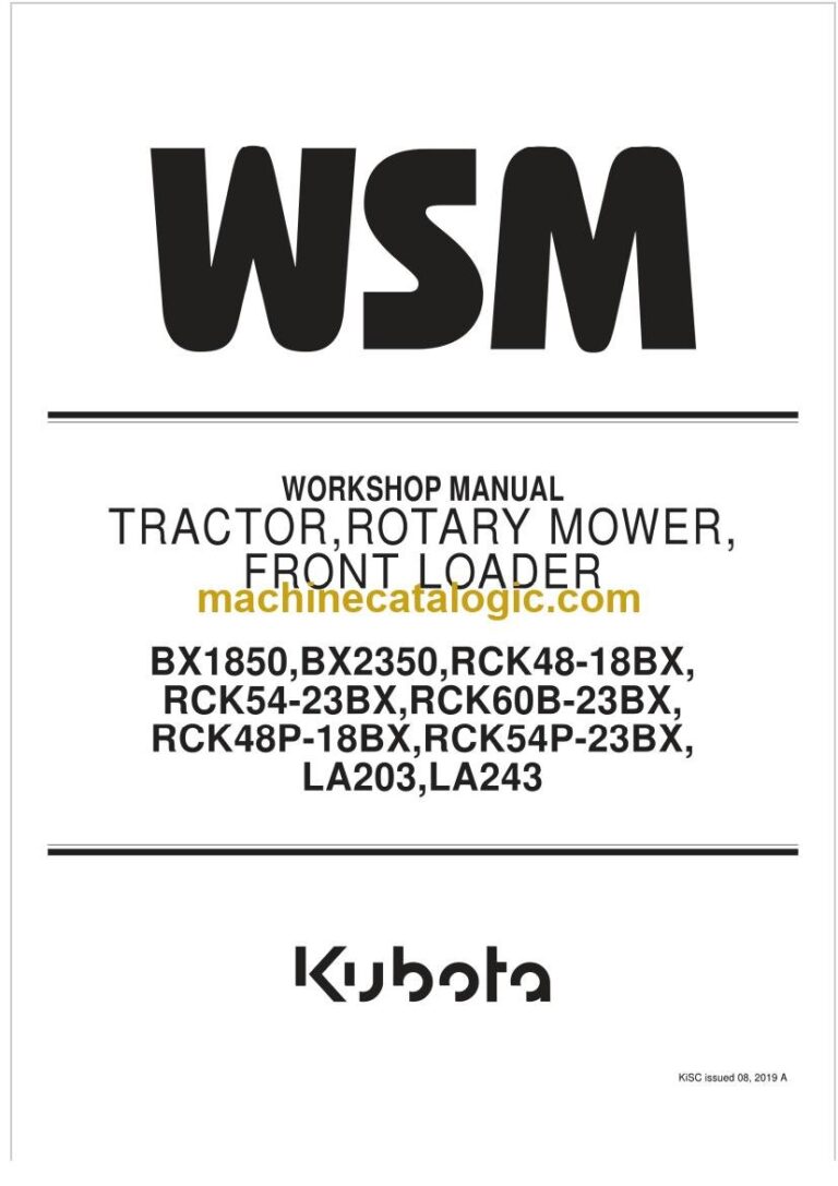 Kubota BX1850 Tractor Workshop Manual