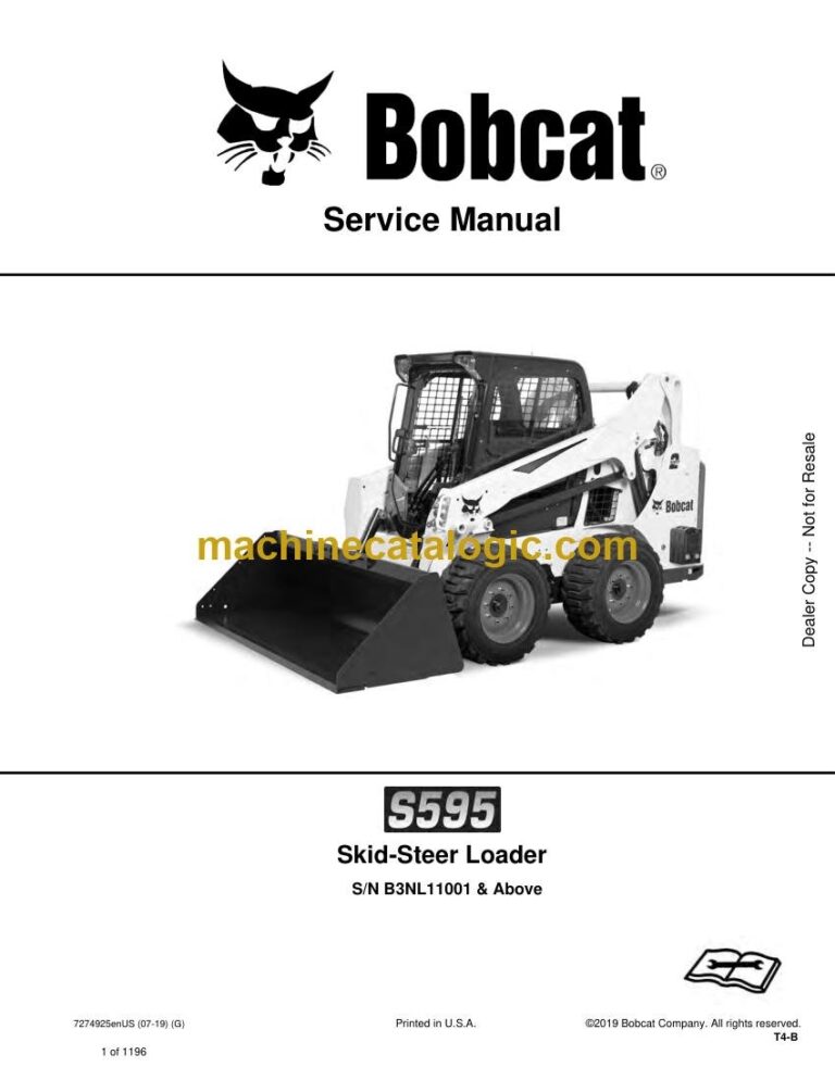 Bobcat S595 Loader Service Manual (SN B3NL11001-B3NL99999)