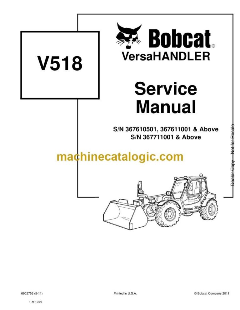 Bobcat V518 VersaHANDLER® TTC, Telescopic Handler Service Manual (SN 367610501-367699999)