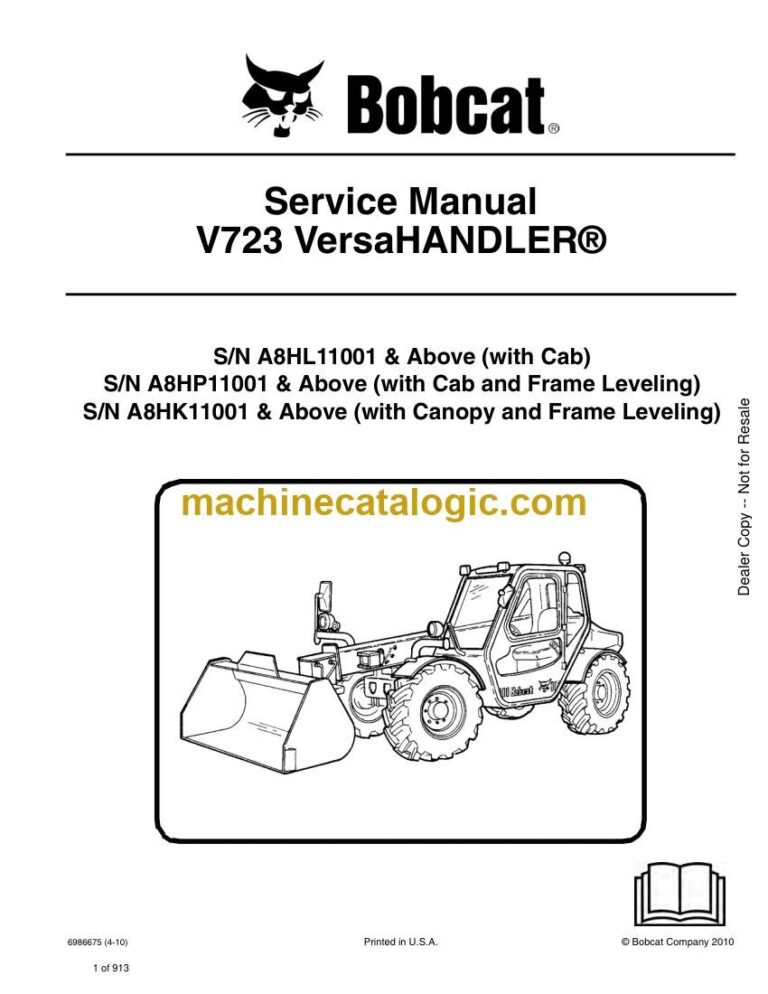Bobcat V723 VersaHANDLER® TTC, Telescopic Handler Service Manual (SN A8HK11001-A8HK99999)