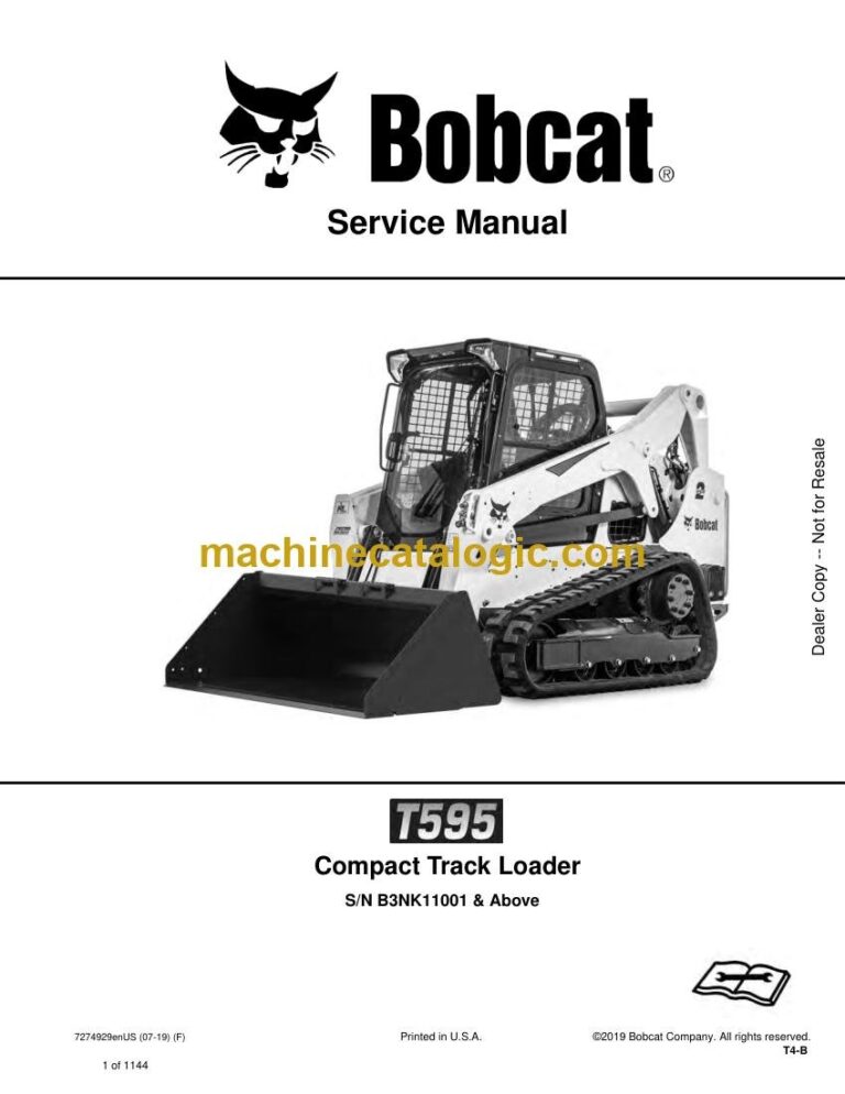 Bobcat T595 Loader Service Manual (SN B3NK11001-B3NK99999)