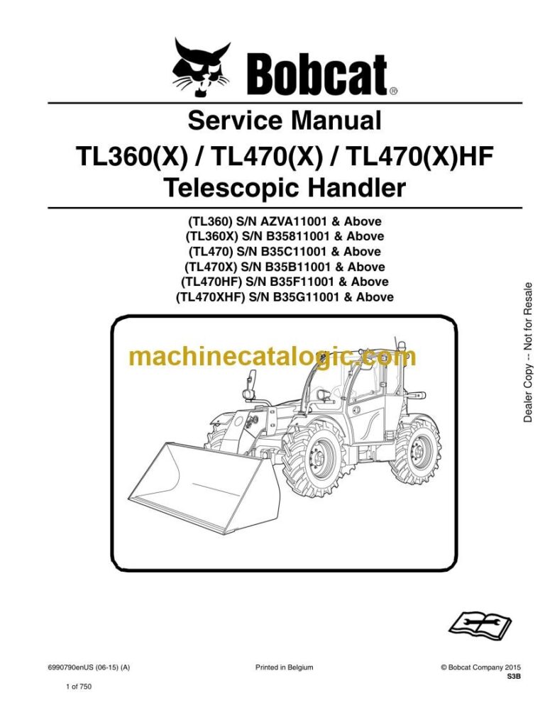 Bobcat TL470 VersaHANDLER® TTC, Telescopic Handler Service Manual (SN B35C11001-B35C99999)