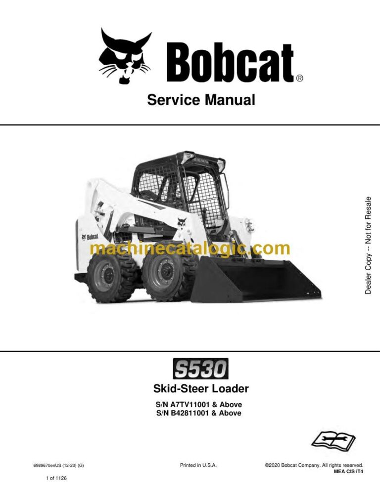 Bobcat S530 Loader Service Manual (SN A7TV11001-A7TV99999)