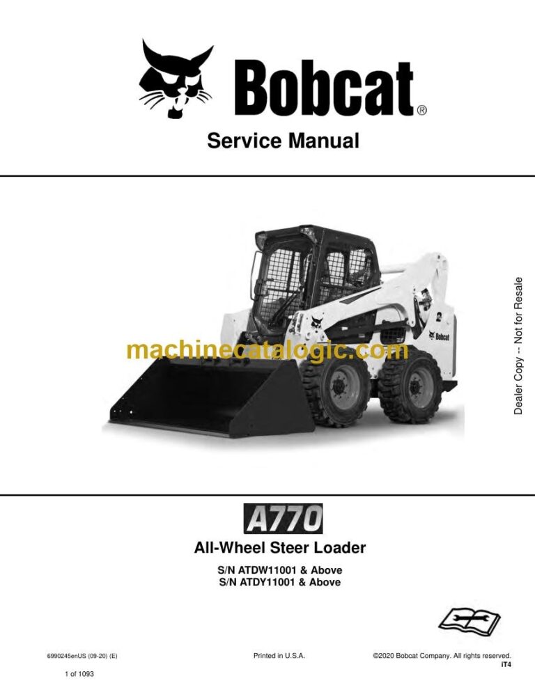 Bobcat A770 Loader Service Manual (SN ATDW11001-ATDW99999)