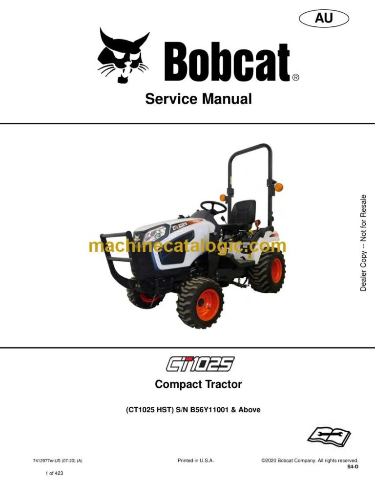 Bobcat CT1025 Compact Tractor Service Manual (SN B56Y11001-B56Y99999)