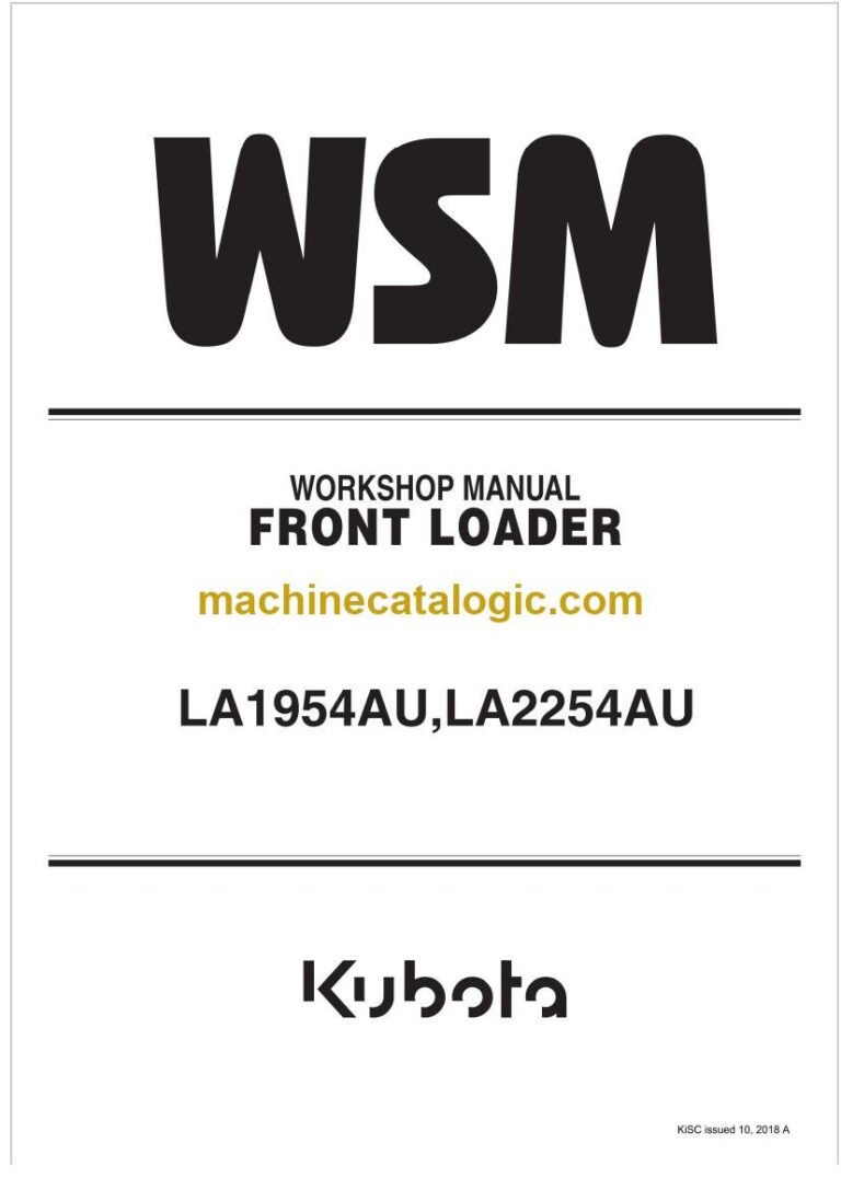 Kubota LA1954AU Front Loader Workshop Manual