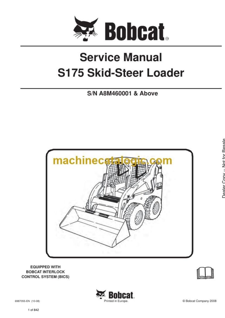 Bobcat S175 Loader Service Manual (SN A8M460001-A8M499999)