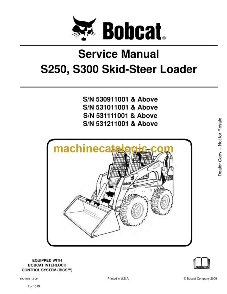Bobcat S300 Loader Service Manual (SN 531211001-531299999)