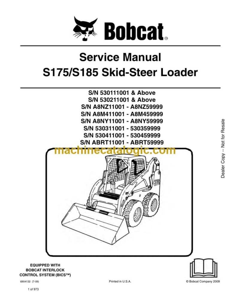 Bobcat S175 Loader Service Manual (SN A8NY11001-A8NY59999)