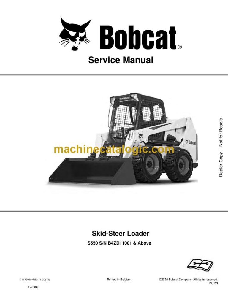 Bobcat S550 Loader Service Manual (SN B4ZD11001-B4ZD99999)