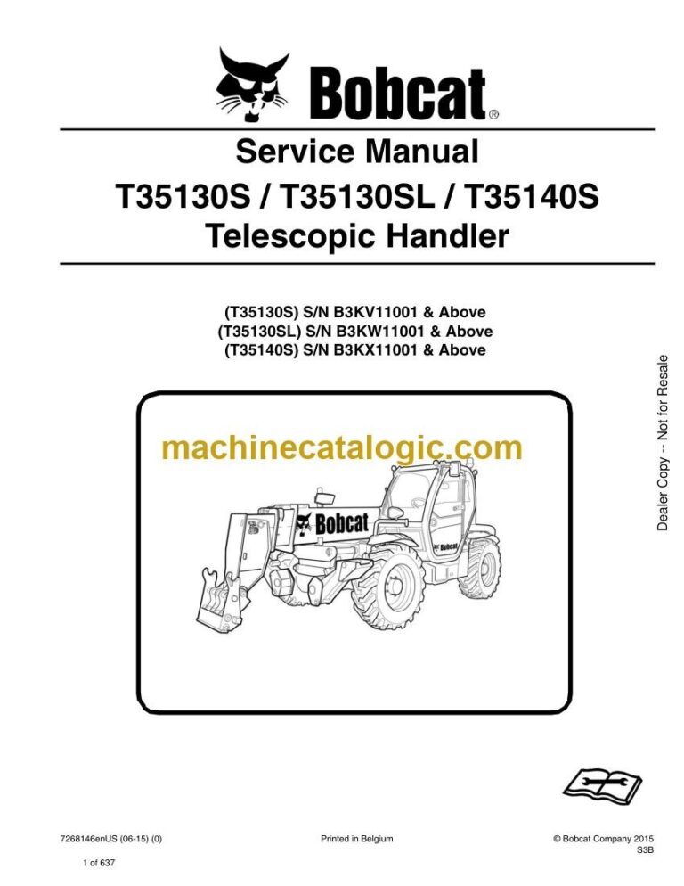 Bobcat T35130S VersaHANDLER® TTC, Telescopic Handler Service Manual (SN B3KV11001-B3KV99999)