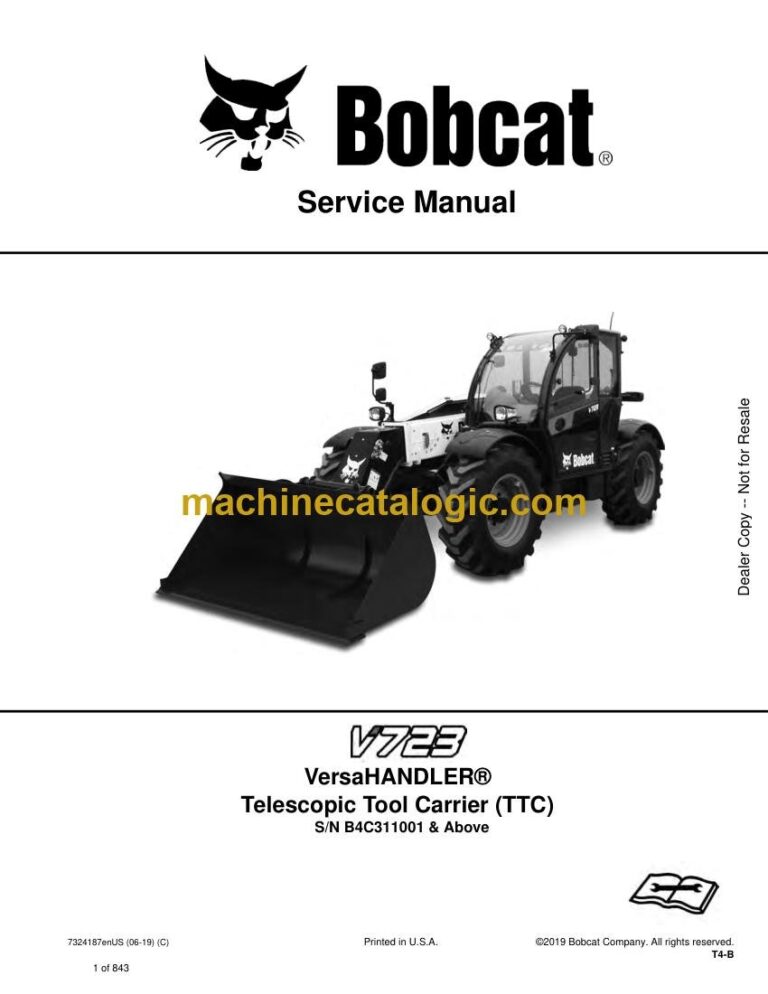 Bobcat V723 VersaHANDLER® TTC, Telescopic Handler Service Manual (SN B4C311001-B4C399999)