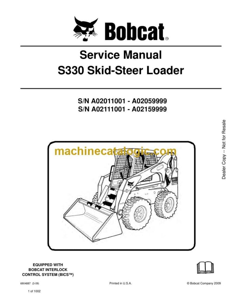 Bobcat S330 Loader Service Manual (SN A02111001-A02159999)