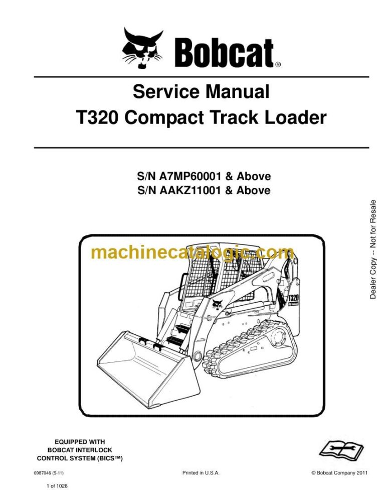 Bobcat T320 Loader Service Manual (SN AAKZ11001-AAKZ99999)