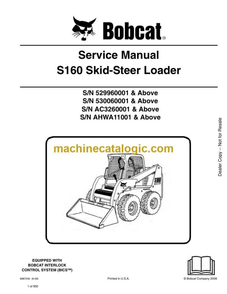 Bobcat S160 Loader Service Manual (SN AHWA11001-AHWA99999)
