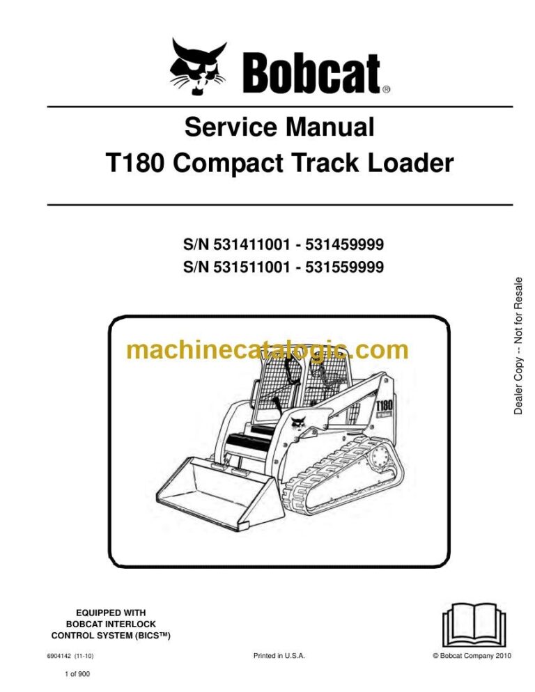 Bobcat T180 Loader Service Manual (SN 531411001-531459999)
