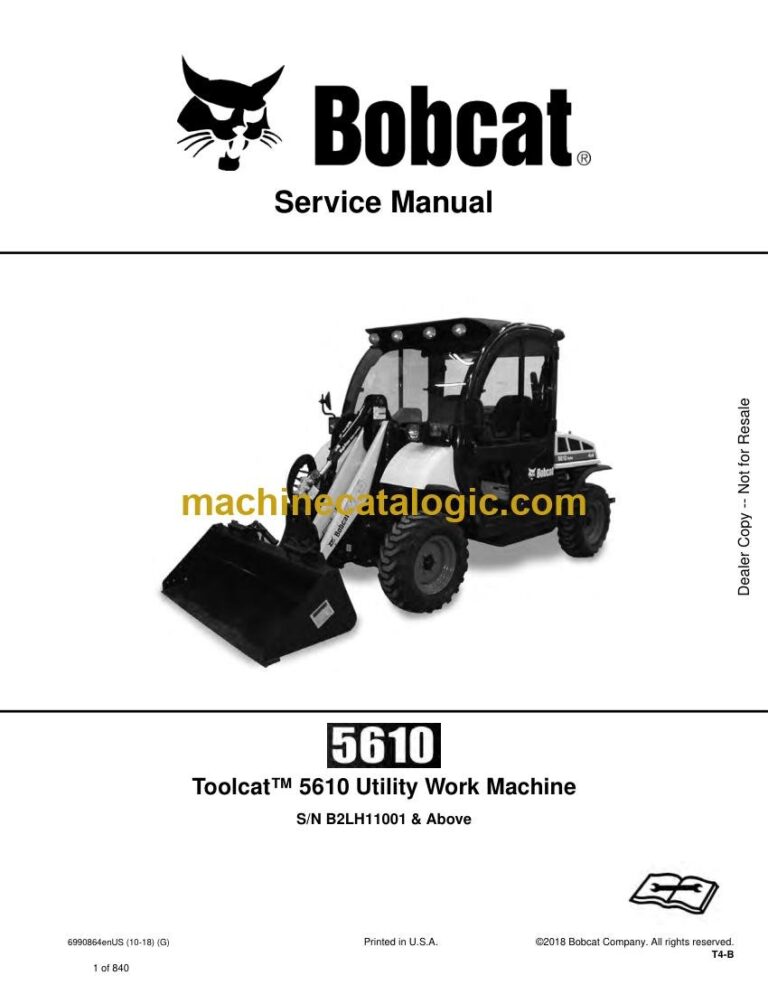 Bobcat 5610 Toolcat™ Utility Work Machine Service Manual (SN B2LH11001-B2LH99999)