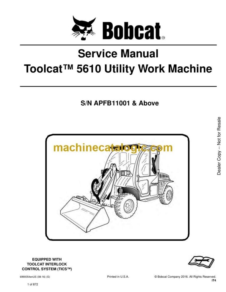 Bobcat 5610 Toolcat™ Utility Work Machine Service Manual (SN APFB11001-APFB99999)