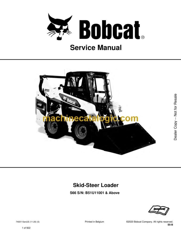 Bobcat S66 Loader Service Manual (SN B51U11001-B51U99999)