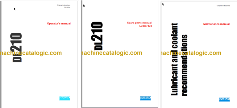 Sandvik DL210 Underground Drill Rig Full Documents (Service, Operator, Maintenance Manual and Parts Catalog) [L20A7220]