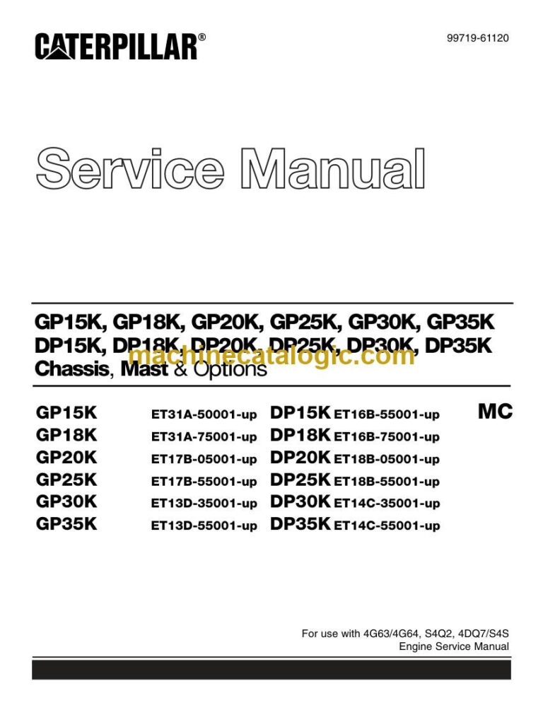 Caterpillar GP25K MC Forklift Service and Schematic Manual (99719-61120)