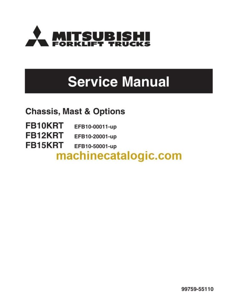 Mitsubishi FB15KRT Forklift Service Manual (99759-55110)