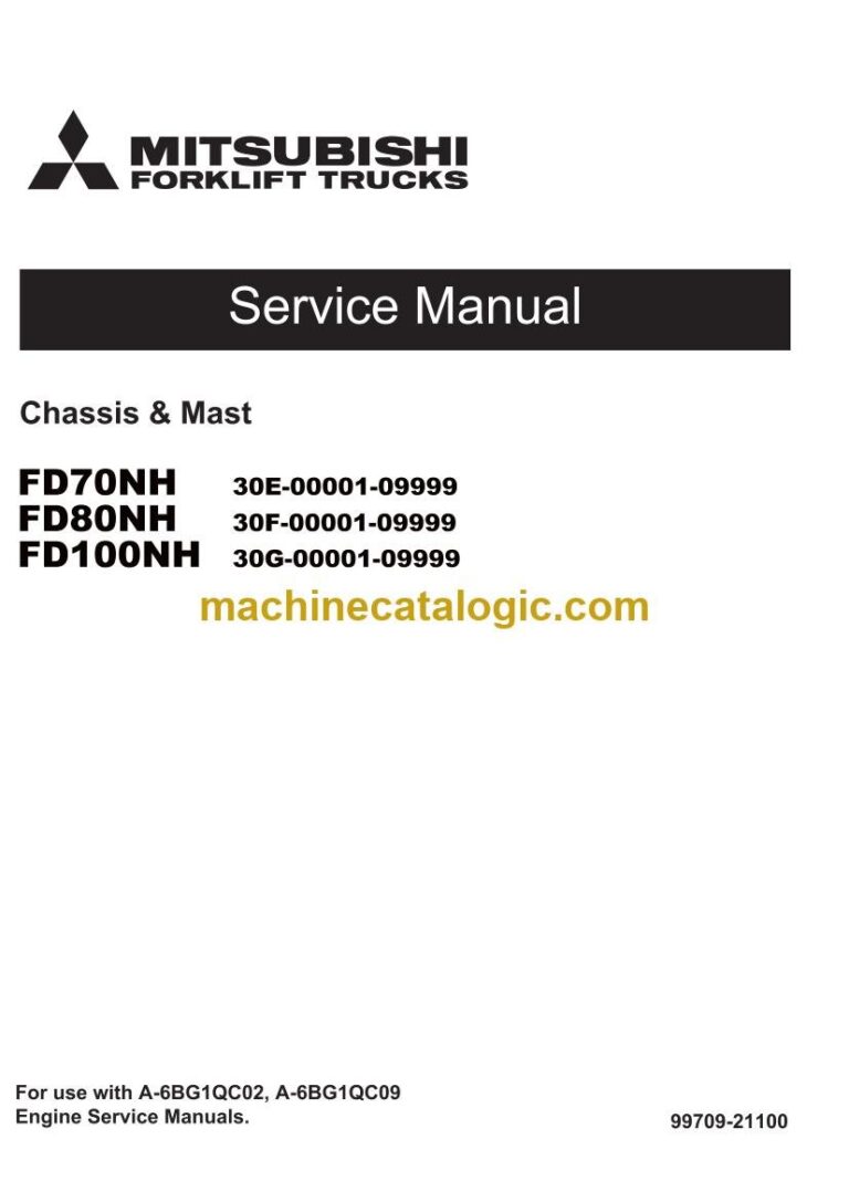 Mitsubishi FD100NH Forklift Engine Service Manual (99709-21100)