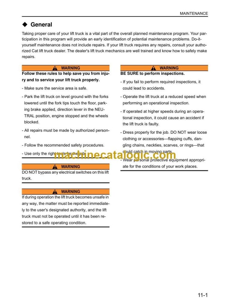 Caterpillar GP40N1 Forklift Operator Manual (99730-6E110)