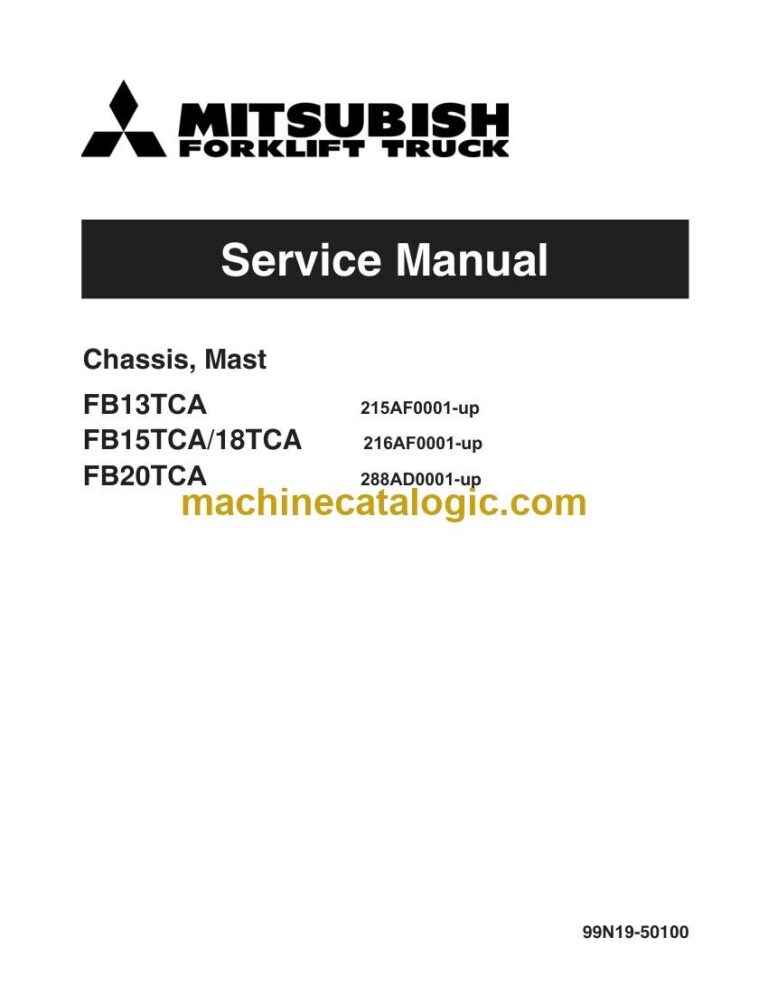 Mitsubishi FB15TCA Forklift Service Manual (99N19-50100)