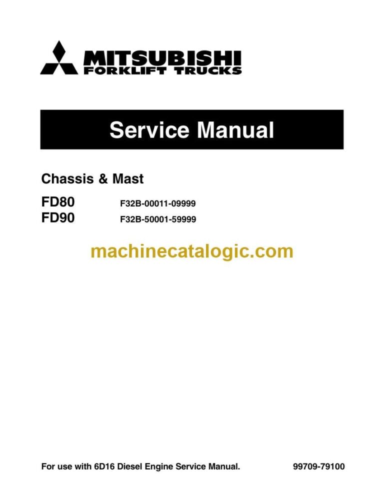 Mitsubishi FD80 Forklift Service Manual (99709-79100)