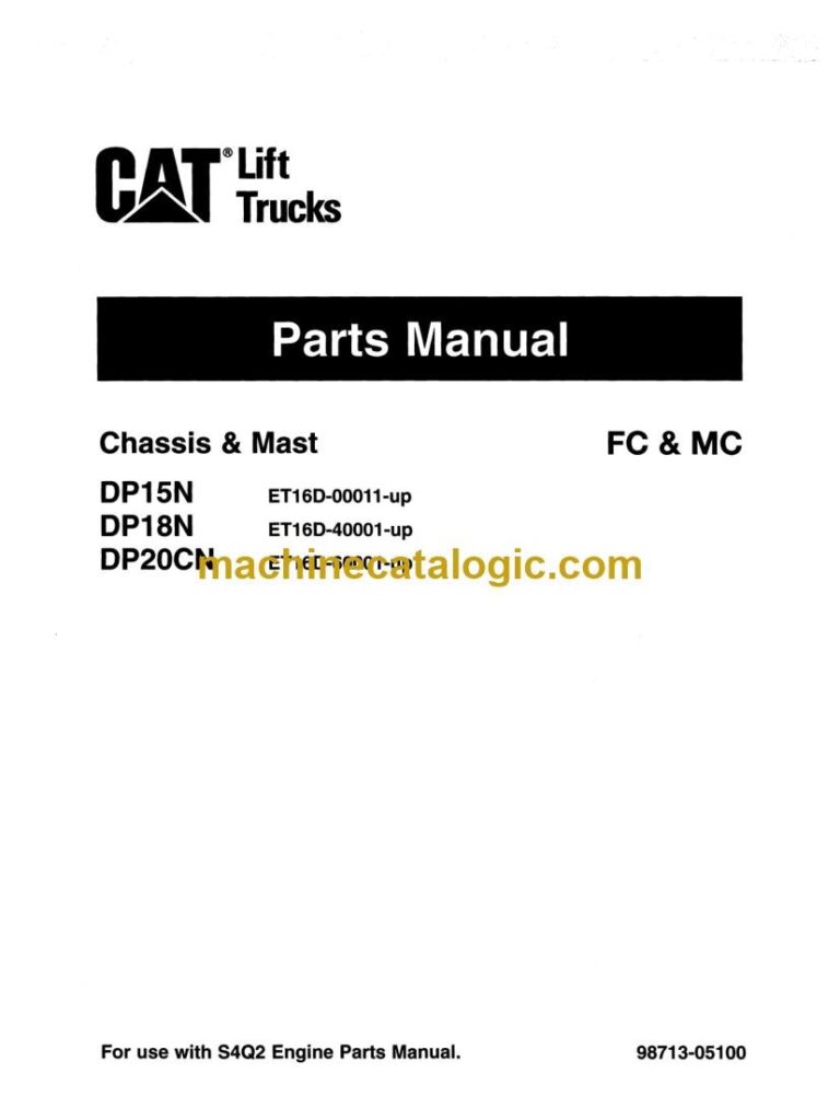 Caterpillar N Range Forklift Parts Manual (98713-05100)