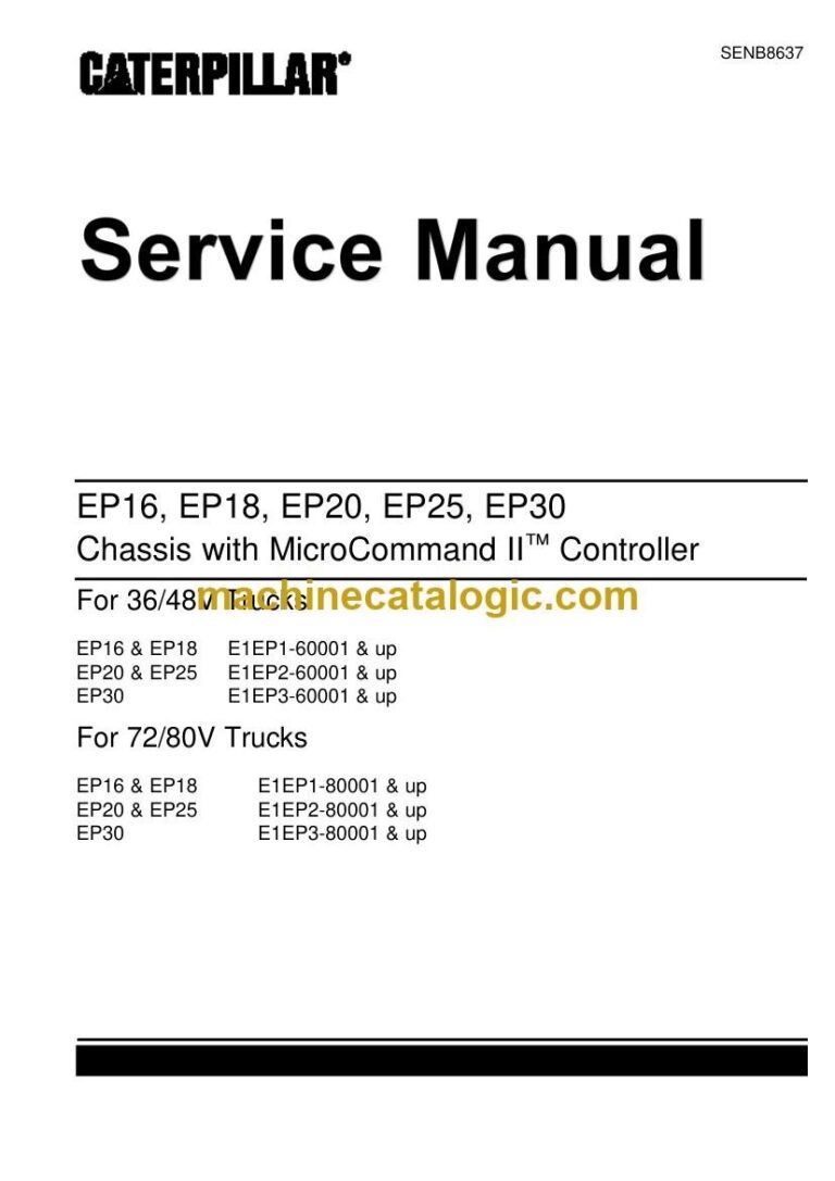 Caterpillar N Range Forklift Service Manual (SENB8637)