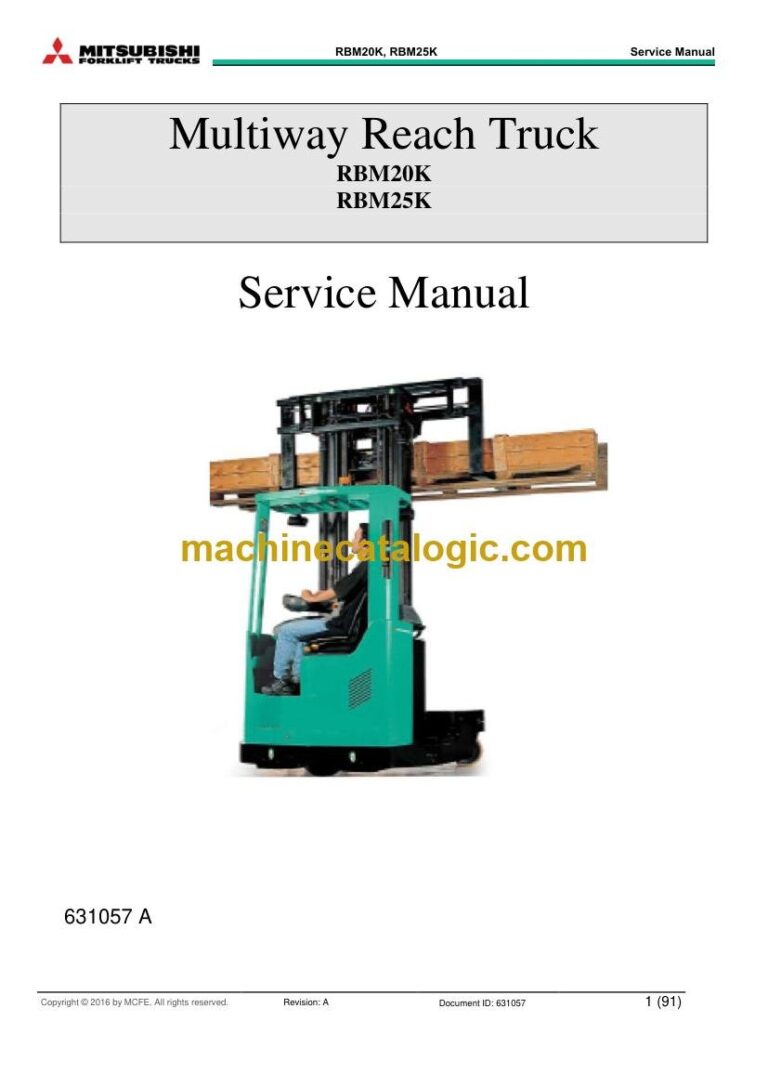 Mitsubishi RBM25K Reach Truck Service Manual (631057)