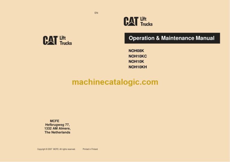 Caterpillar NOH10KH Order Picker Operator Manual (WHOMM0019)