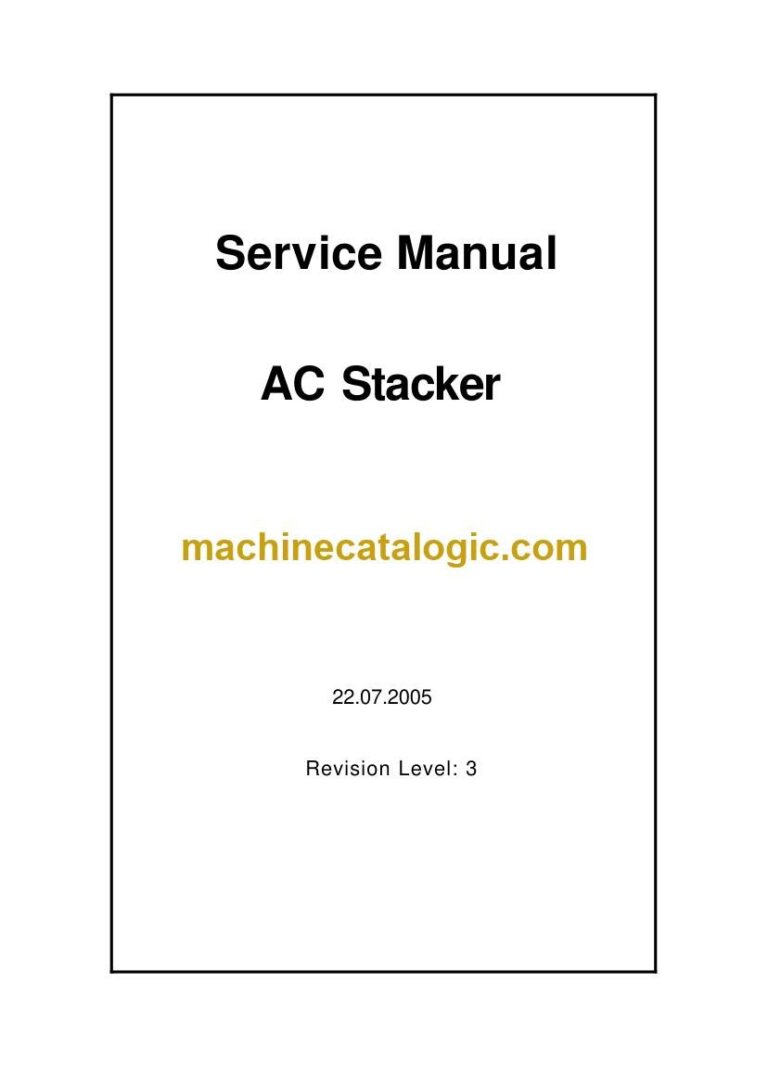 Mitsubishi SBP12NI Stacker Service Manual (WHSM0006)