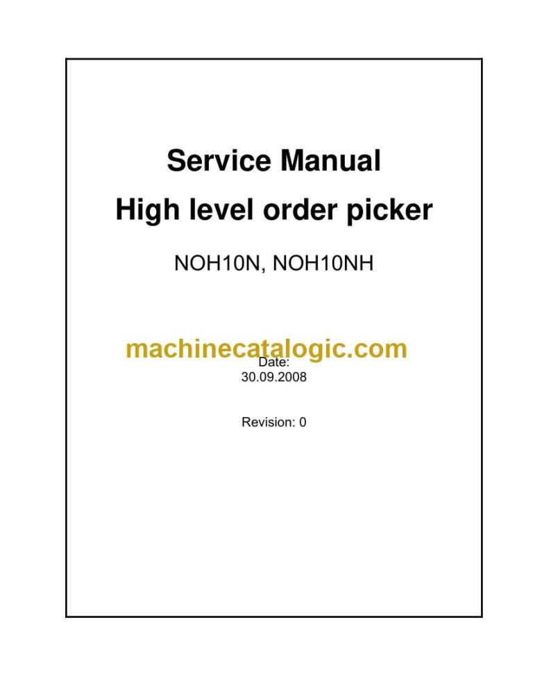 Caterpillar NOH10N Order Picker Service and Operator Manual (WHSM0007)